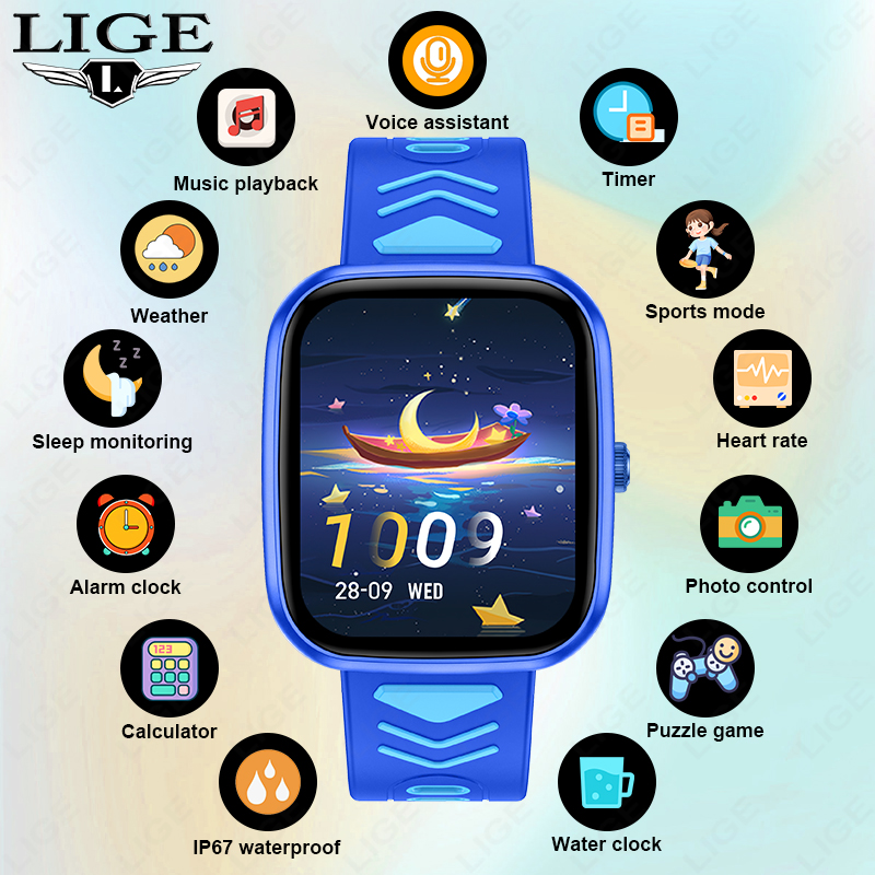 Smartwatch Watches Birthday Gift For Boys - Детские умные часы LIGE с играми,